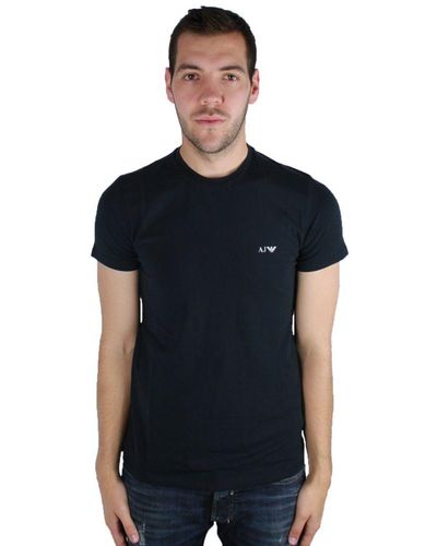 Armani Jeans Front Logo Navy Blue T-shirt - Zwart