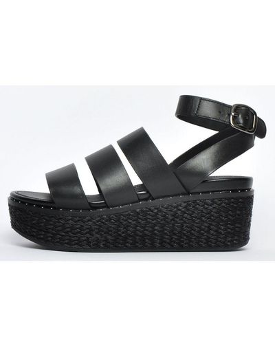 Fitflop 's Fit Flop Eloise Back-strap Espadrille Wedge Sandals In Black - Zwart