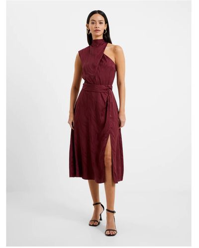 French Connection Aba Eco Satin Midi Dress - Red