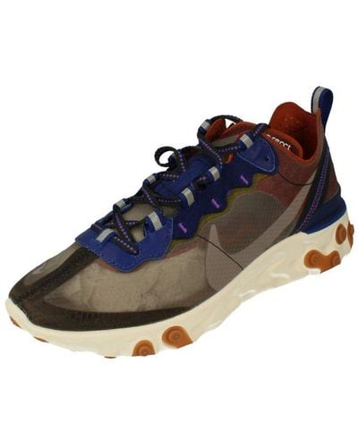 Nike React Element 87 Grey Trainers - Blue