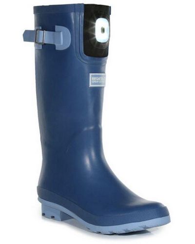 Regatta Ladies Fairweather Shine Led Wellington Boots (Slate) - Blue
