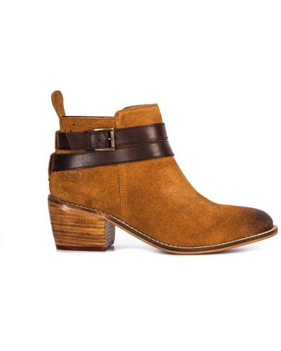 Goodwin Smith Ladies Lily Suede Strap Boot Leather - Brown