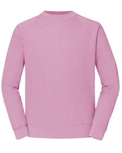 Fruit Of The Loom Classic 80/20 Raglan Sweatshirt (Light) - Pink