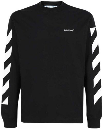 Off-White c/o Virgil Abloh Off- Diagonol Helvetica Long Sleeve T-Shirt - Black