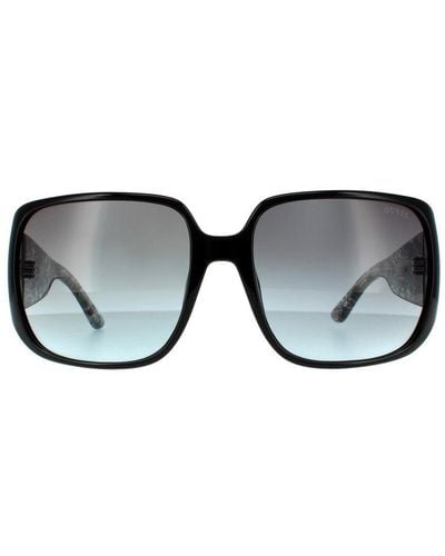 Guess Butterfly Shiny Smoke Gradient Sunglasses By - Black