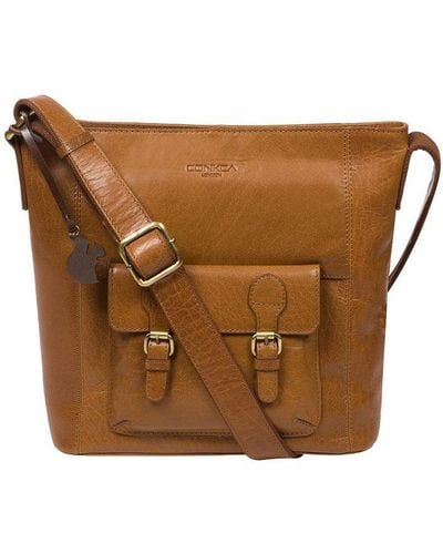 Conkca London 'Robyn' Dark Leather Shoulder Bag - Brown