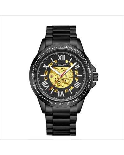 Anthony James Met De Hand Gemonteerd, Beperkt Verkrijgbaar, Automatisch Techtonic Black-horloge Van - Grijs