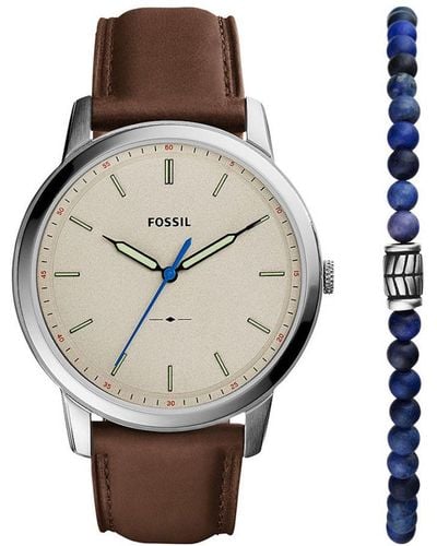Fossil The Minimalist 3H Watch Fs5966Set Leather (Archived) - Brown