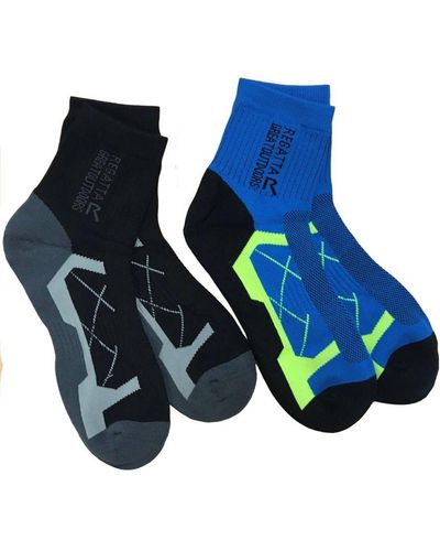 Regatta 2 Pack Outdoor Active Wicking Walking Socks - Blue