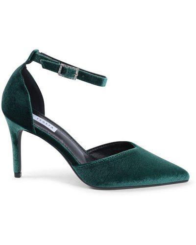 19V69 Italia by Versace Ankle Strap Pump F0110 Verde Fabric - Green