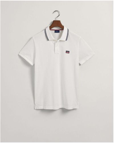 GANT Poloshirt Met Contrasterende Kraag Voor , Gebroken Wit