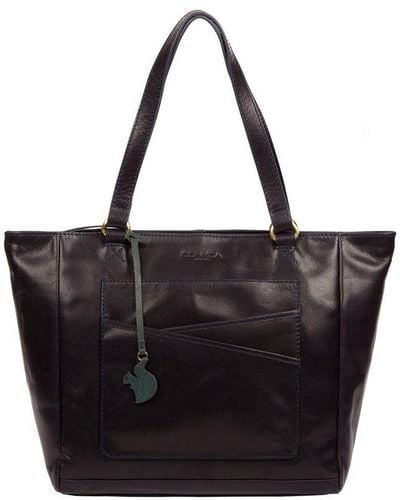 Conkca London 'monique' Navy Leather Tote Bag - Black