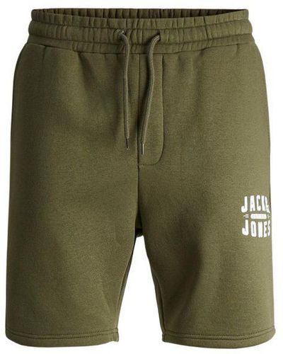 Jack & Jones Logo Printed Regular Sweat Shorts Cotton - Green
