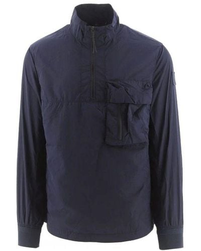 Belstaff Ramp Dark Ink Quarter Zip Windbreaker Jacket - Blauw