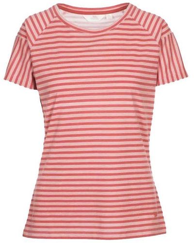 Trespass Dames Ani T-shirt (rabarber Rode Stripe) - Roze