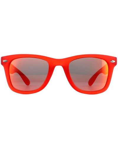 Polaroid Rectangle Mirror Polarized Sunglasses - Red