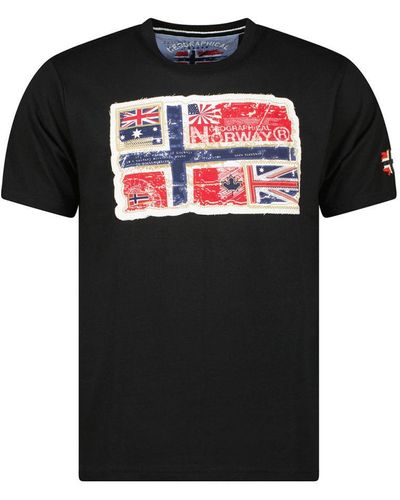 GEOGRAPHICAL NORWAY Jpepe Short Sleeve T-Shirt - Black