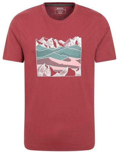Mountain Warehouse Linear Organic T-Shirt () - Red