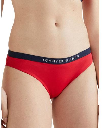 Tommy Hilfiger Uw0Uw03393 Logo Waistband Bikini Brief - Red
