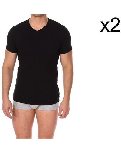 Bikkembergs Pack-2 Essential Short-Sleeved T-Shirts Bkk1Uts02Bi - Black