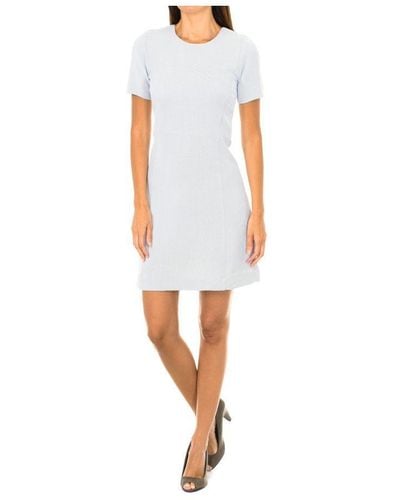 Armani Short Sleeve And Round Neck Dress 3y5a12-5n1iz Woman - White