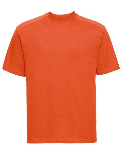 Russell Russell Europa Werkkleding Korte Mouwen Katoenen T-shirt (oranje)