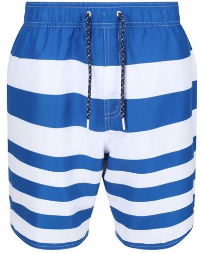 Regatta Hamza Striped Swim Shorts - Blue