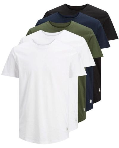 Jack & Jones Set Van 5 T-shirts - Blauw