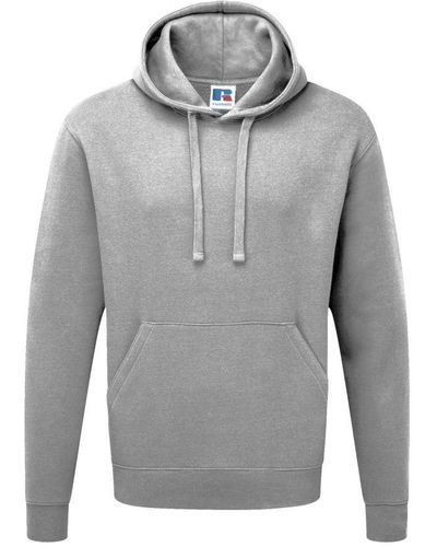 Russell Authentic Hooded Sweatshirt / Hoodie (Light Oxford) - Grey