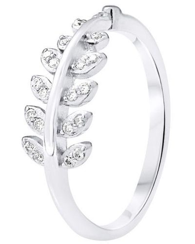 Lova - Lola Van Der Keen Laurel Ring Oxides Zirconium Verstelbaar Zilver 925 - Wit
