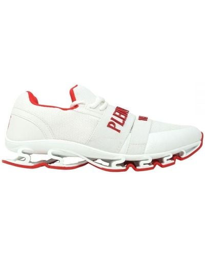 Philipp Plein Tape Logo White Red Sneakers - Wit