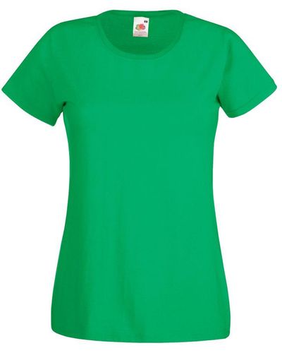 Fruit Of The Loom Ladies/ Lady-Fit Valueweight Short Sleeve T-Shirt (Pack Of 5) (Kelly) Cotton - Green