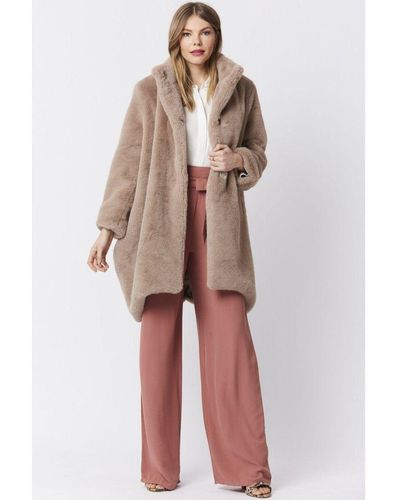 Jayley Oversized Faux Fur Coat - Multicolour