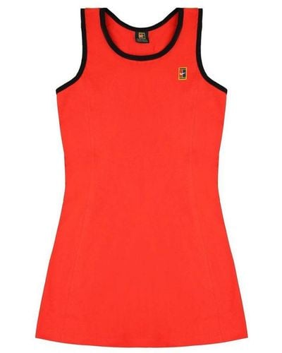 Nike Dri-fit Sleeveless Crew Neck Red Sports Dress 240606 605 Cotton