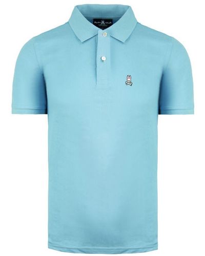 Psycho Bunny By Robert Godley Short Sleeve Classic Polo Shirt B6K001B1Pc Reef Cotton - Blue