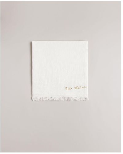 Ted Baker Becckie Embroidery Woven Scarf - White