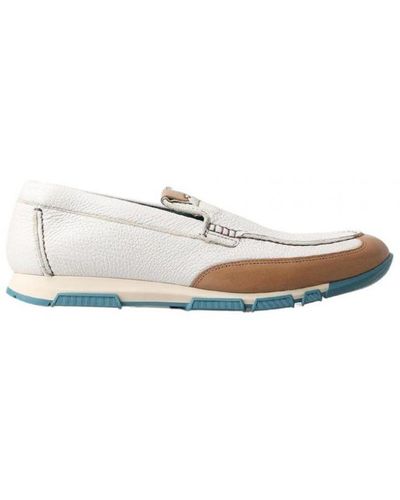 Dolce & Gabbana Leather Loafers Moccasins Shoes - White