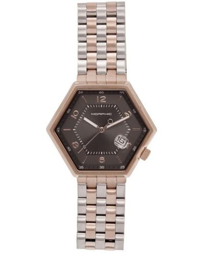 Morphic M96 Series Bracelet Watch W/date Stainless Steel - Metallic