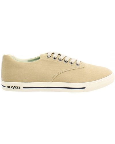 Seavees Hermosa Surfwash Brown Plimsolls Canvas - White