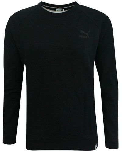PUMA Archive Logo Crew Long Sleeved Pullover Top 573570 01 A43e Cotton - Black