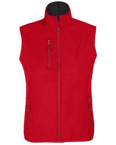 Sol's Ladies Falcon Softshell Recycled Body Warmer (Pepper) - Red