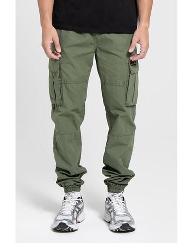 Bench 'Devvie' Slim Fit Cotton Cargo Trousers - Green