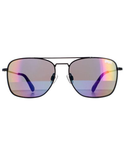 Superdry Sunglasses Trident Sds 004 Matte Oil Slick Mirror Metal - Brown