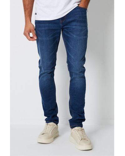 Threadbare Blue 'pendlebury' Skinny Fit Jeans With Stretch