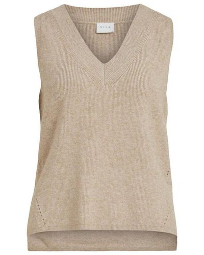 Vila Gebreide Spencer Viril Beige - Naturel