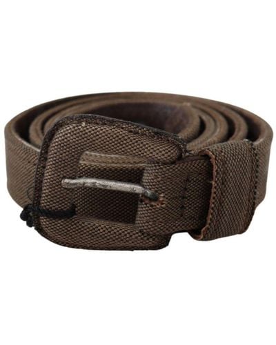 CoSTUME NATIONAL Leather Logo Buckle Waist Belt - Brown