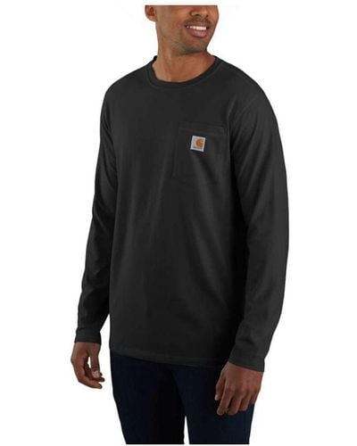 Carhartt Force Flex Pocket Long Sleeve T Shirt - Black