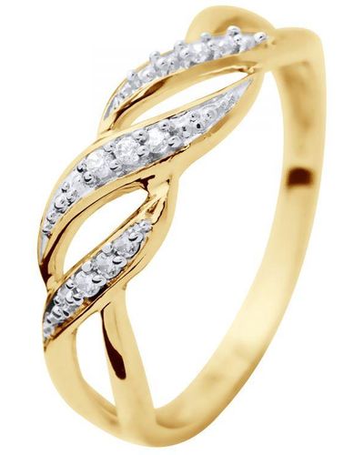 Diadema Ring Diamonds 0.040 Cts Yellow Gold - Metallic