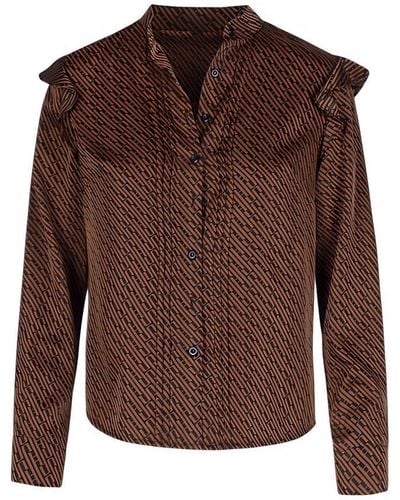 Anonyme Designers Tie Words Time Shirt - Brown