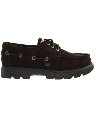 Kickers Lennon Boat Dark Shoes Leather (Archived) - Black
